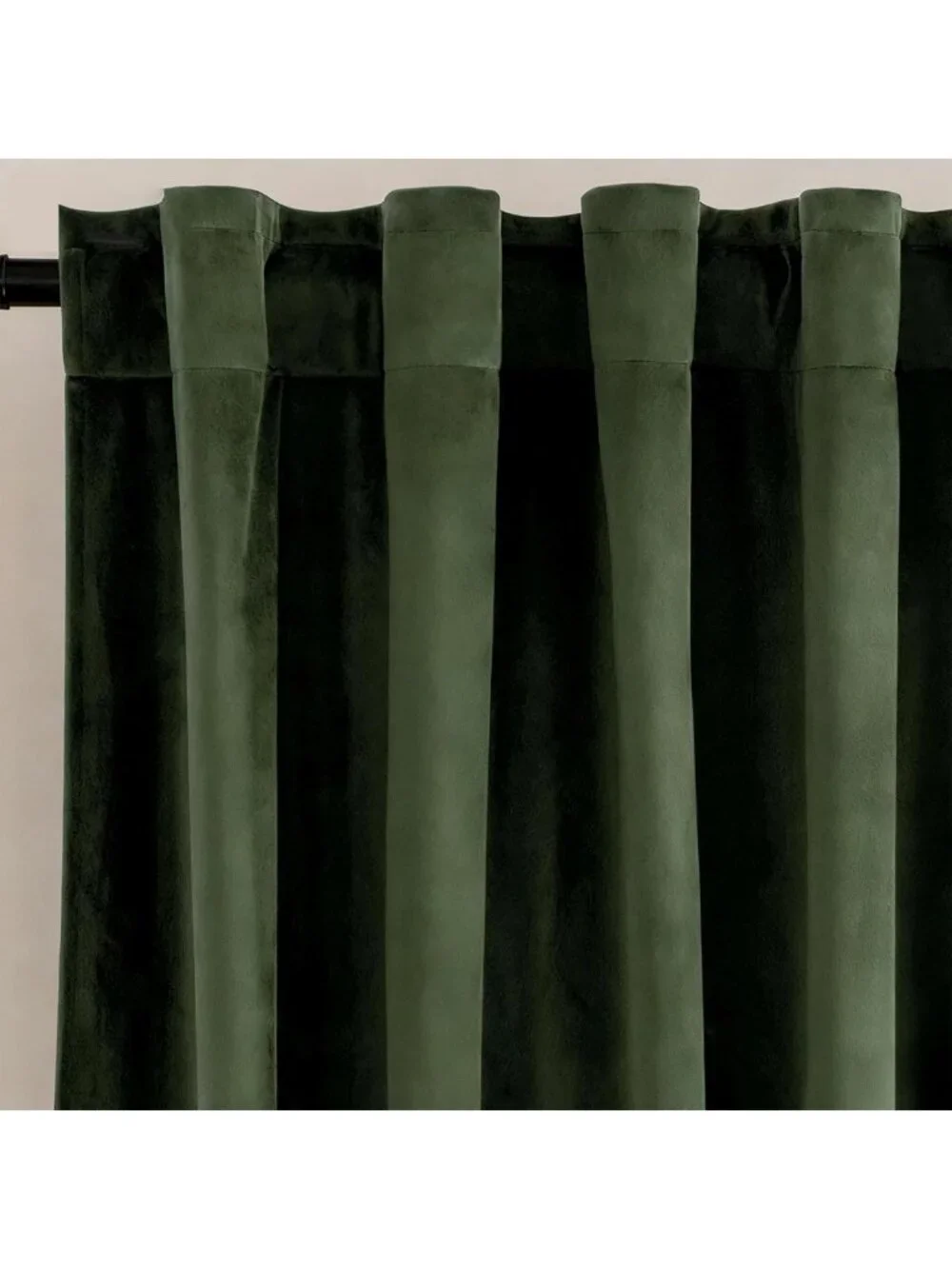 Luxe Olive Green Velvet Curtain Panel - Elegant Drapery